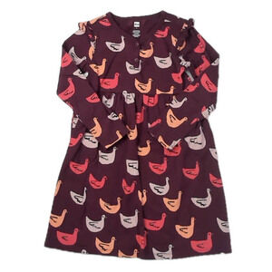 Tea Collection Girls Maroon Ducks Dress size: 5T